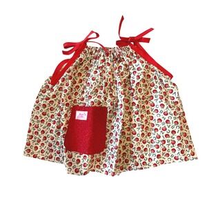 Dress A‎ Girl Around The World Apple ABC 123 Pillowcase Dress Red Ribbon Ties